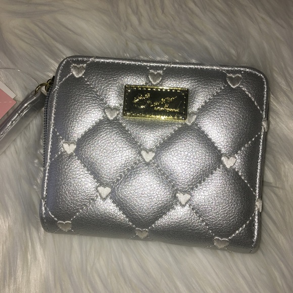 Betsey Johnson Handbags - Betsey Johnson wallet silver quilted ziparound